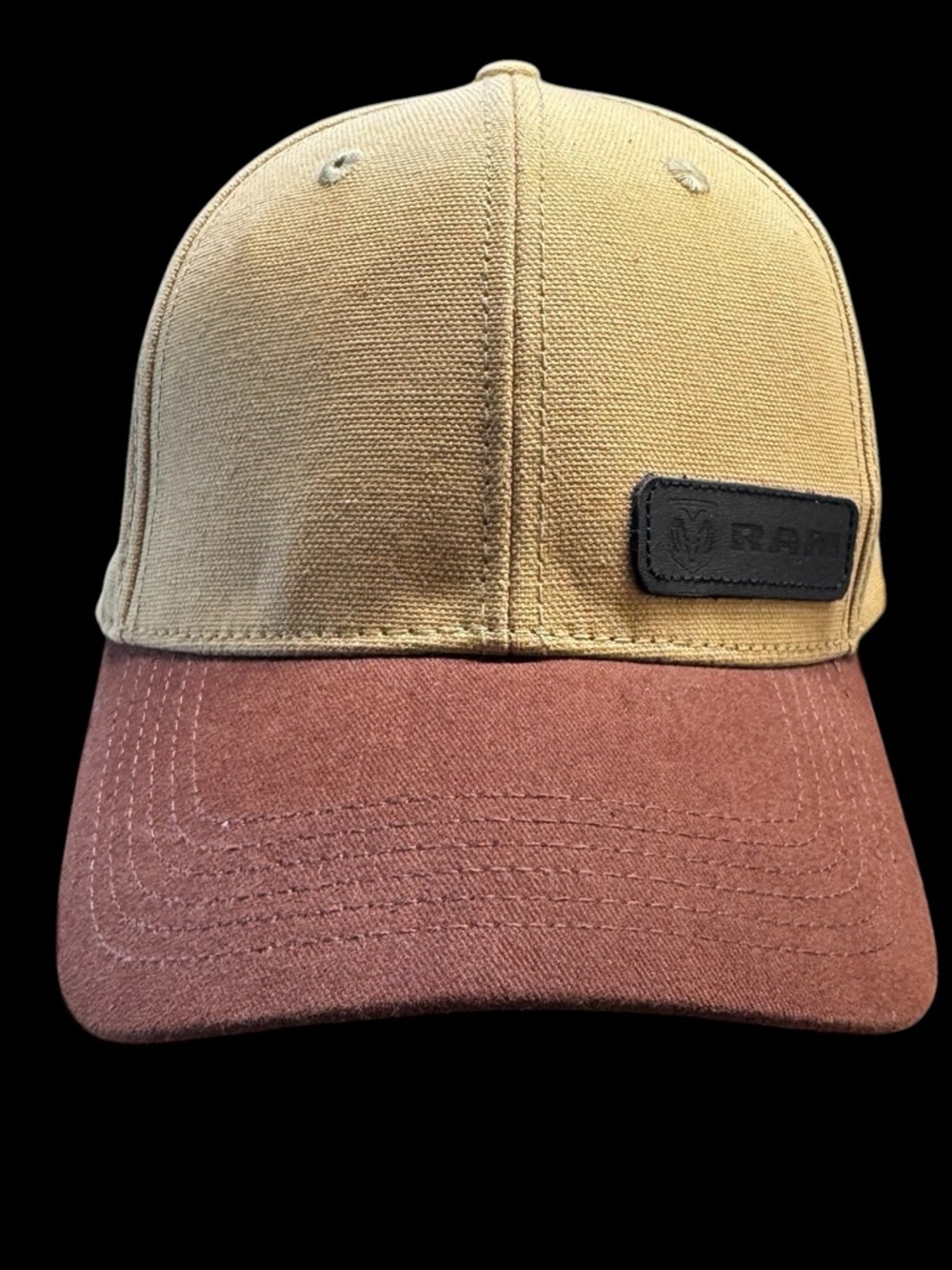 Ram-Branded Two-Tone Men's Cap in Yellow & Brown